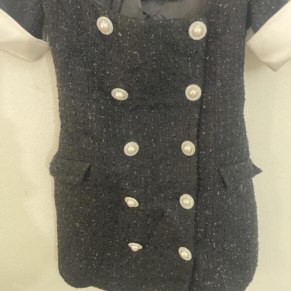 Retrofete Noreen Dress black tweed tweed size L NWT $478msrp - Picture 7 of 10